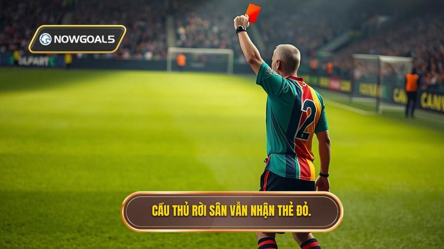 1. Cầu thủ rời sân vẫn nhận thẻ đỏ.